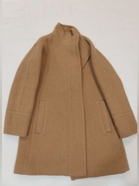 J. Crew Camel Wool-Blend Zip Front Coat